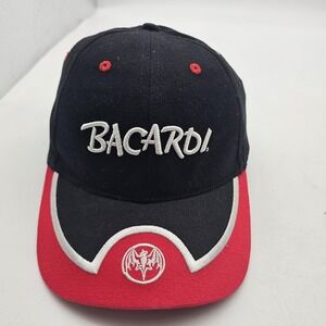 Bacardi Puerto Rico Hat Cap Strap Back Mens One Size Black‎ Red Rum Advertising
